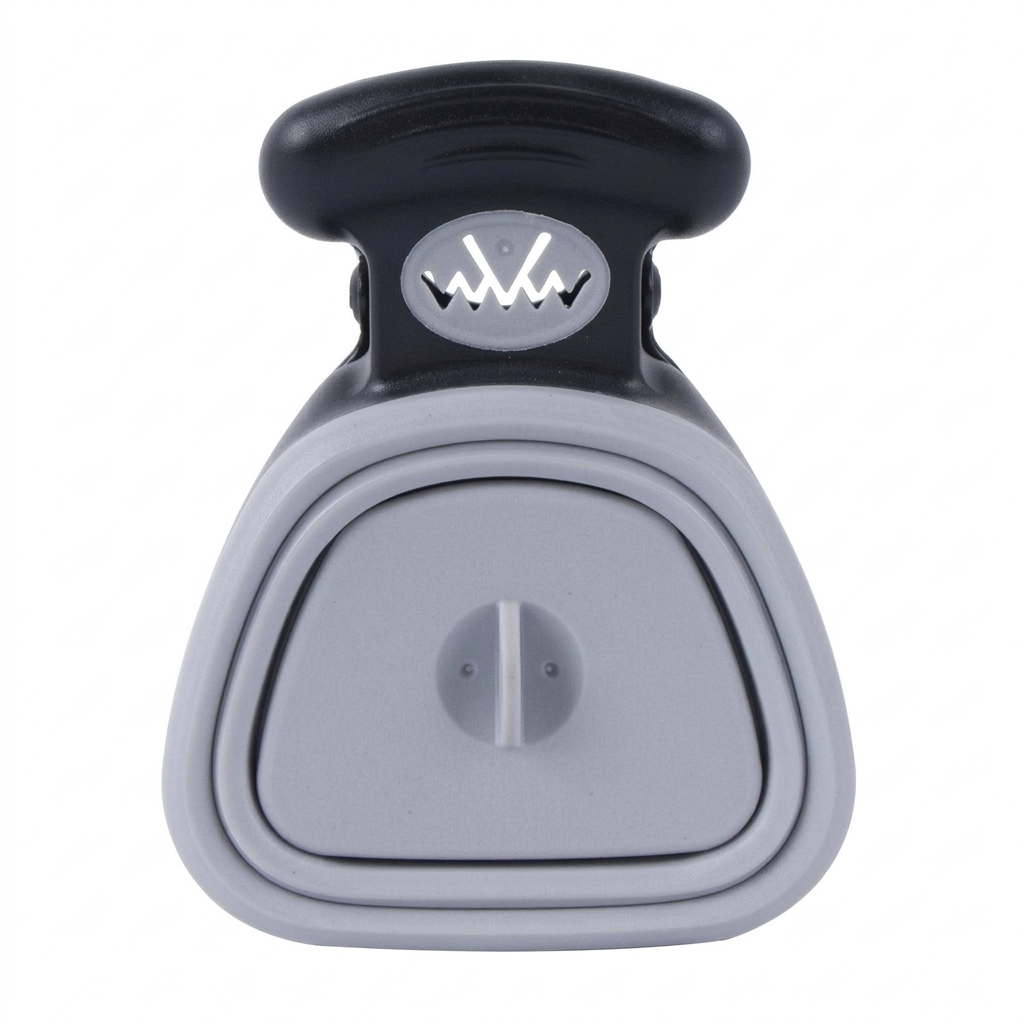 Grey pooper scooper folded — clean product shot