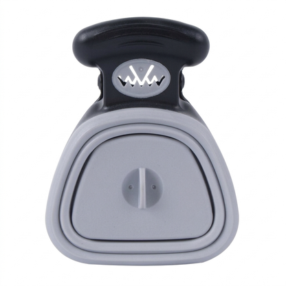 Grey pooper scooper folded — clean product shot